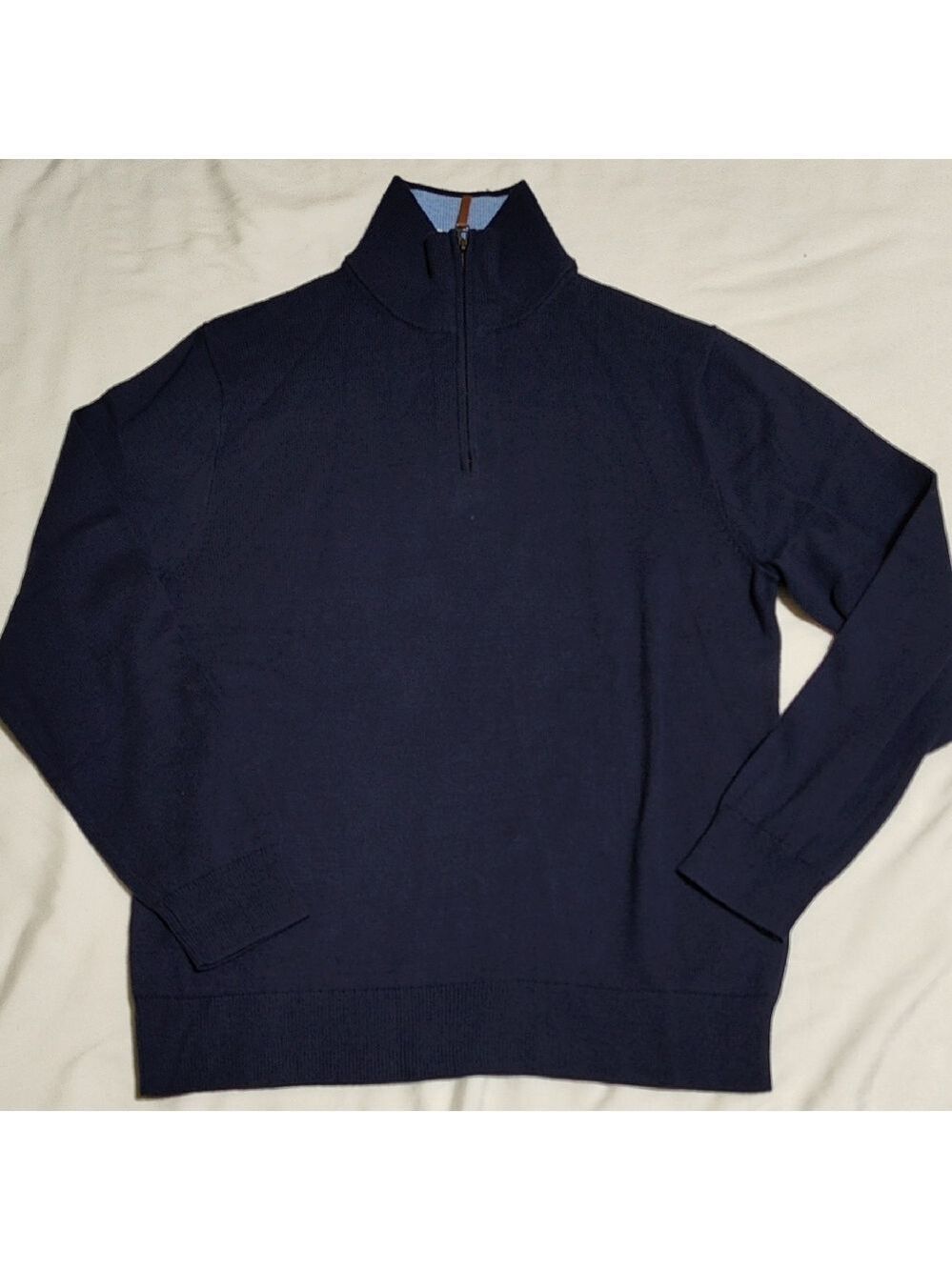 J. Crew Men's Dark Blue Zip-Up Sweater